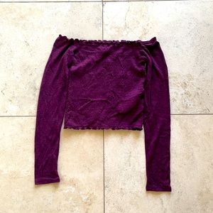 Hollister XS Dark Purple Off the shoulder top